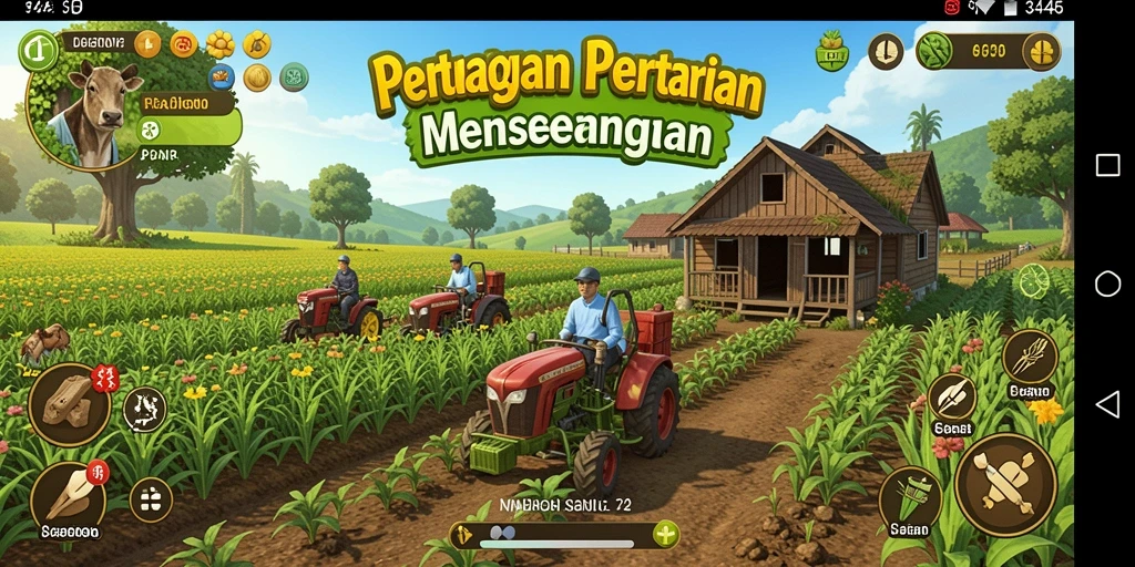 Tampilan gameplay yang menarik dalam 3446 saat bertani dan merawat tanaman.