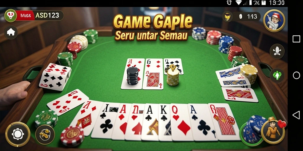 Tampilan gameplay Gaple yang menarik dalam ASD123.