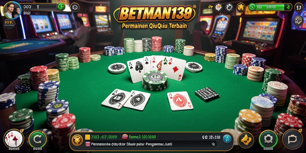 Menampilkan aksi seru dalam permainan QiuQiu BETMAN138.