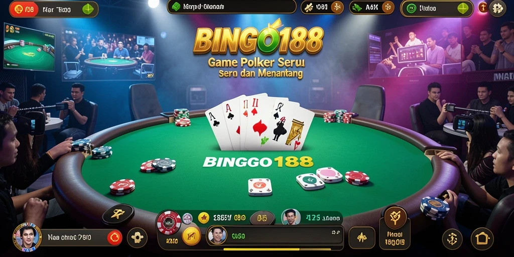 Screenshot gameplay BINGO188 yang menampilkan aksi poker yang seru.