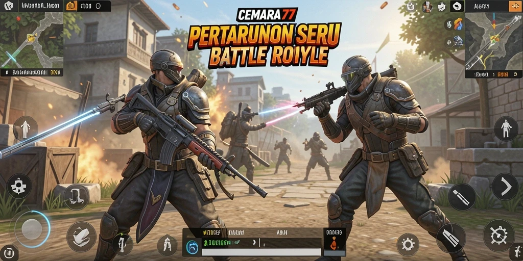 Screenshot gameplay CEMARA77 yang menampilkan aksi Battle Royale seru.
