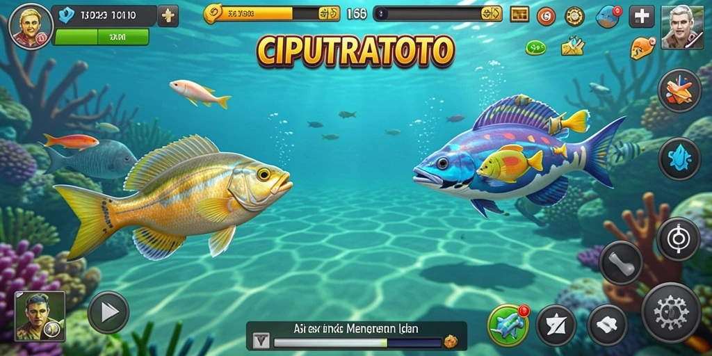 Screenshot gameplay CIPUTRATOTO saat berburu ikan.
