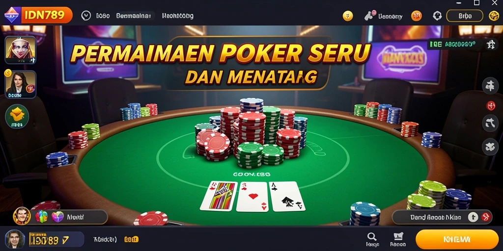 Tampilan gameplay IDN789 dalam suasana permainan Poker yang menegangkan.