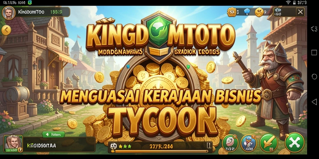 Screenshot dari gameplay KINGDOMTOTO yang menunjukkan keseruan mengelola bisnis.