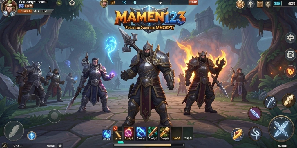 Screenshot gameplay MAMEN123 yang menampilkan pertempuran epik.