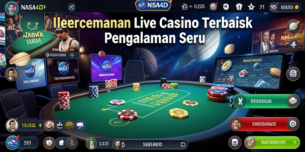 Tampilan live dealer di game Live Casino NASA4D yang menarik.