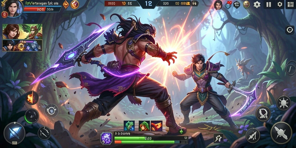 Tampilan gameplay menarik dalam pertarungan RPYYY yang mendebarkan.