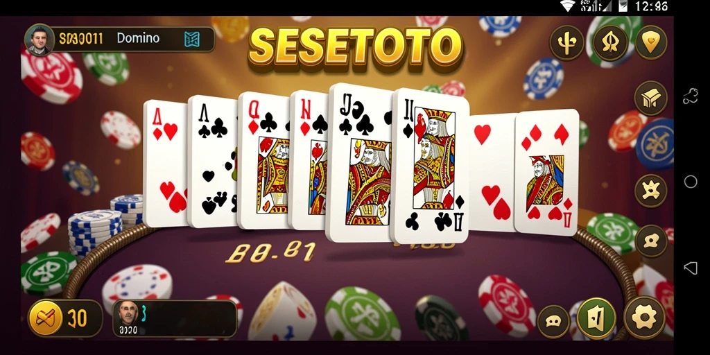 Tampilan seru gameplay Domino di SESETOTO.