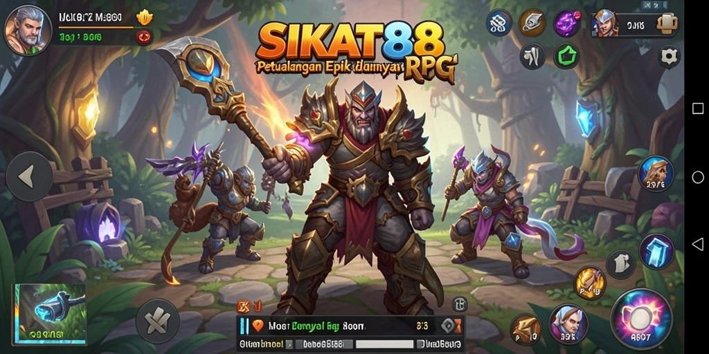 Tampilan gameplay SIKAT88 dengan pertarungan yang seru dan dunia yang indah.