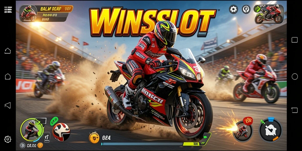 Gameplay seru dalam WINSLOT dengan aksi balap motor yang mendebarkan.